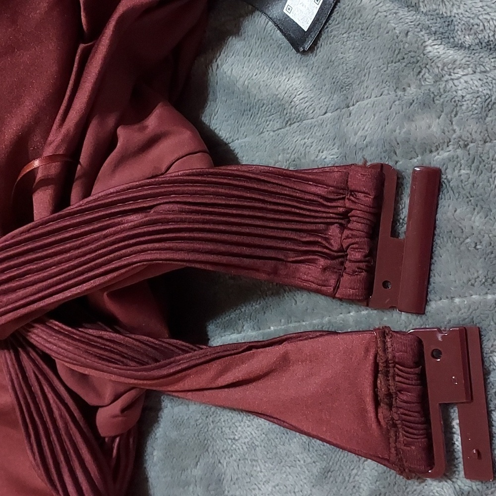 Zara Deep Burgundy One-Piece Swimsuit - Picture 6 of 9